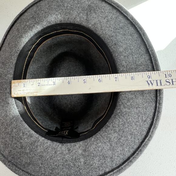 Frye Fedora Hat Women's S/M Gray Felted 100% Wool With Leather Band - Picture 14 of 14